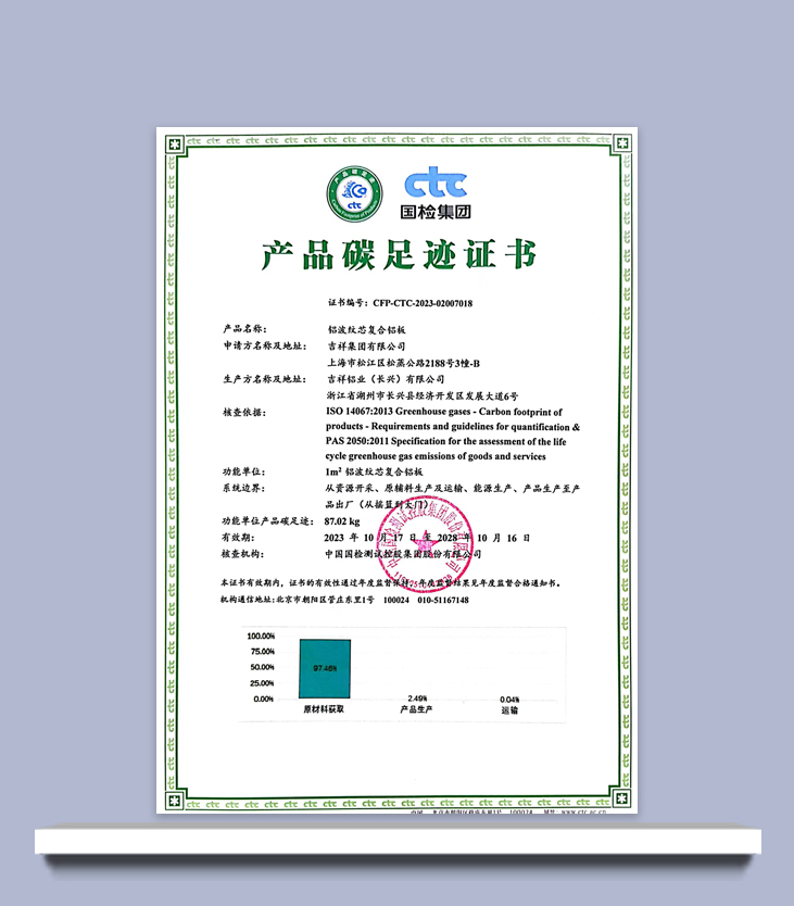 产品碳足迹证书